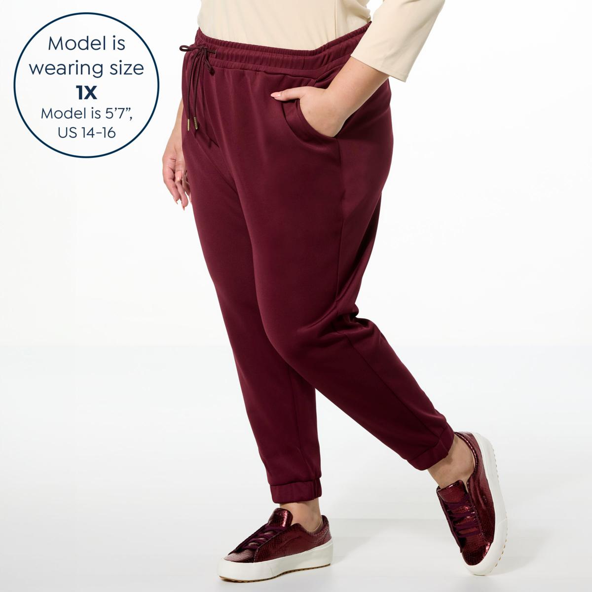 Joy Collection Luxe Performance Scuba Stretch Chic Jogger | HSN