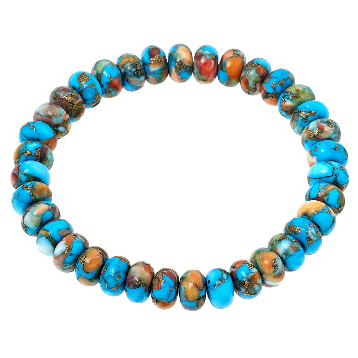 KALIFANO Spiny Oyster, Howlite & Copper Composite Bead Bracelet ...