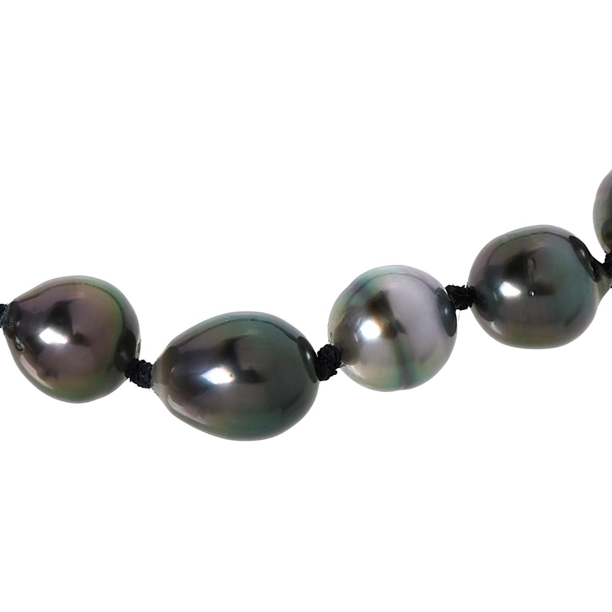 8-9mm Logan Black Tahitian Baroque Pearls & Chain Necklace