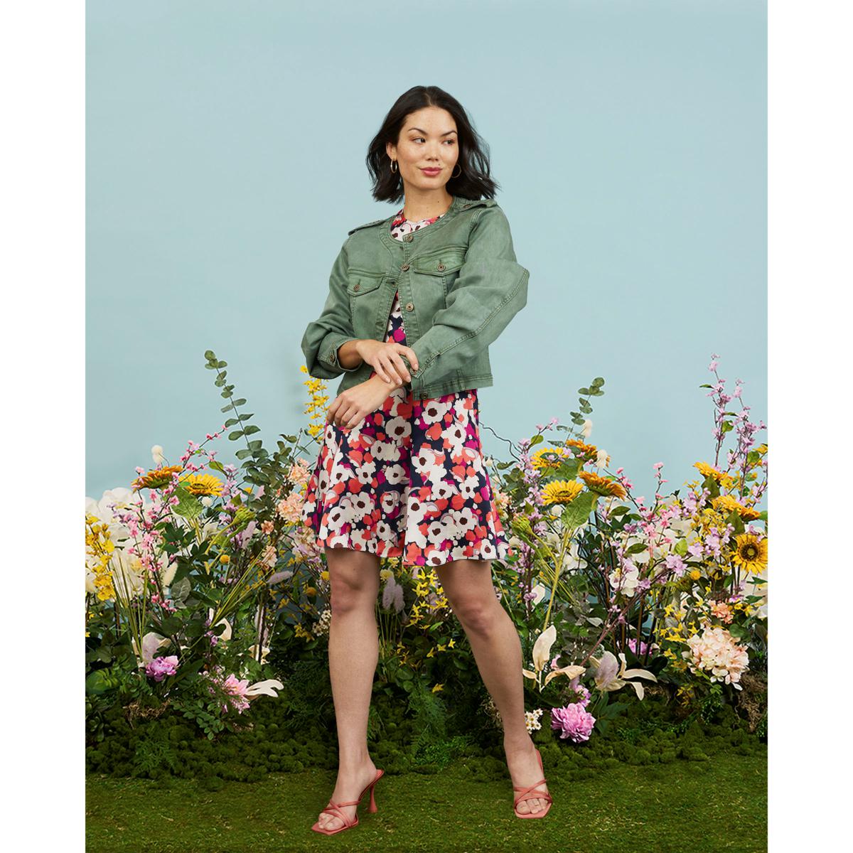 La Joie Woven Denim Cropped Utility Jacket - 22118382 | HSN