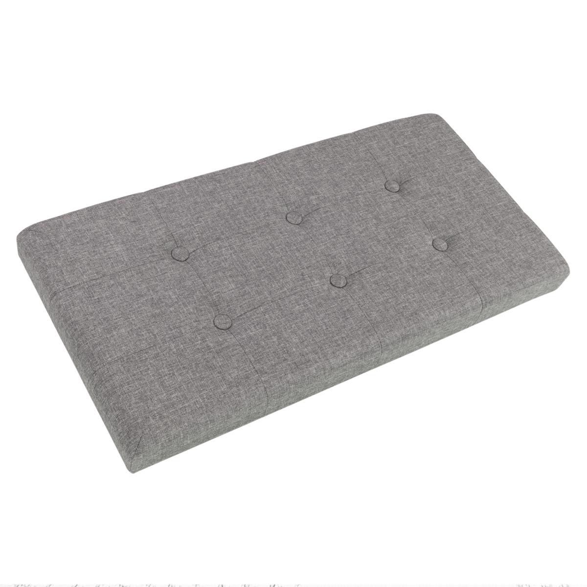 Lavish Home 30" Upholstered Tufted Linen Folding Storage Ottoman Bench