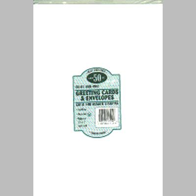 Leader A7 Greeting Cards W/Envelopes (5.25X7.25) 50/Pkg - White