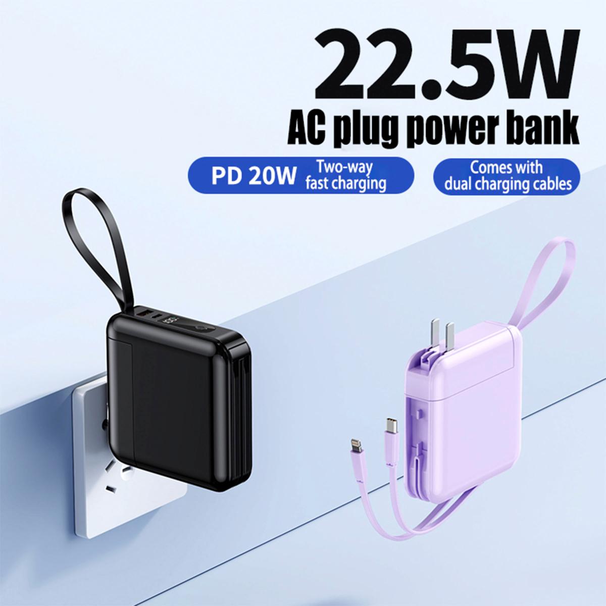 Letscom 10k mAh Power Bank w/LCD Display, AC Plug & Tassel | HSN