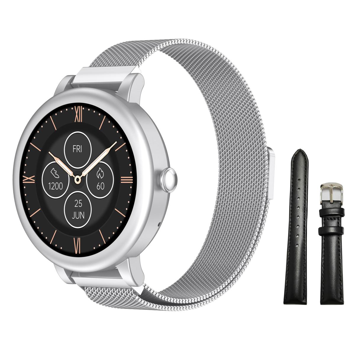 Inspo W88V Silver Smartwatch with Extra Band