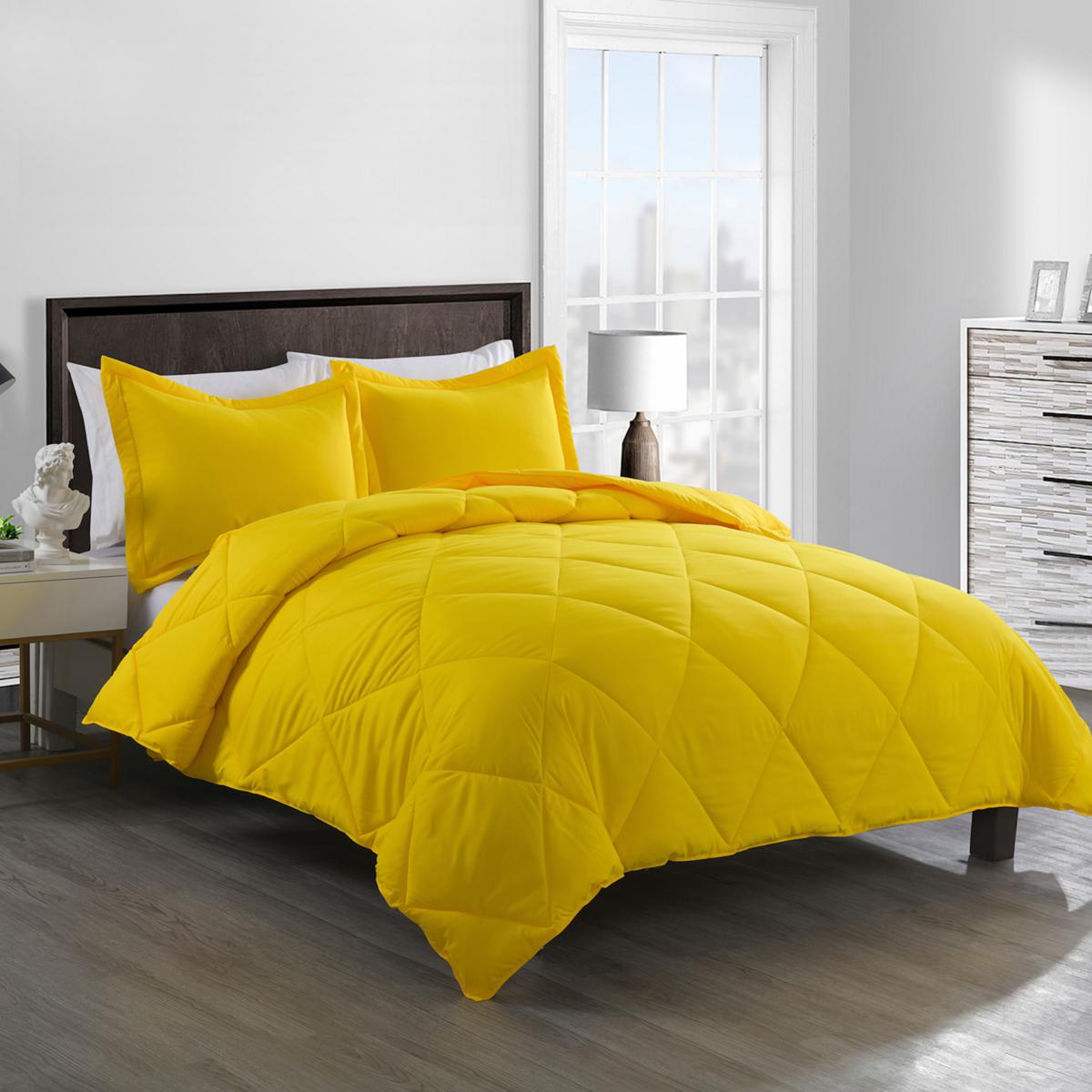 Multifunctional Yellow Comforter Set: 6 Non Slip Fitted Sheet