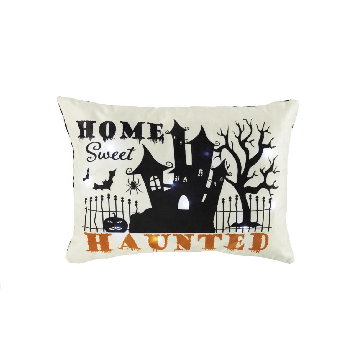 Lush Decor Sweet Haunted Home LED Decorative Pillow 13" X 18