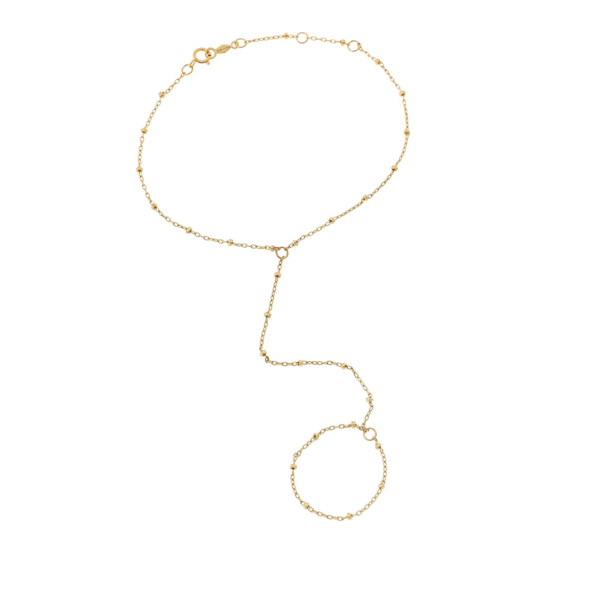 Made by Malyia Artemis GoldPlated Hand Chain Bracelet + Ring