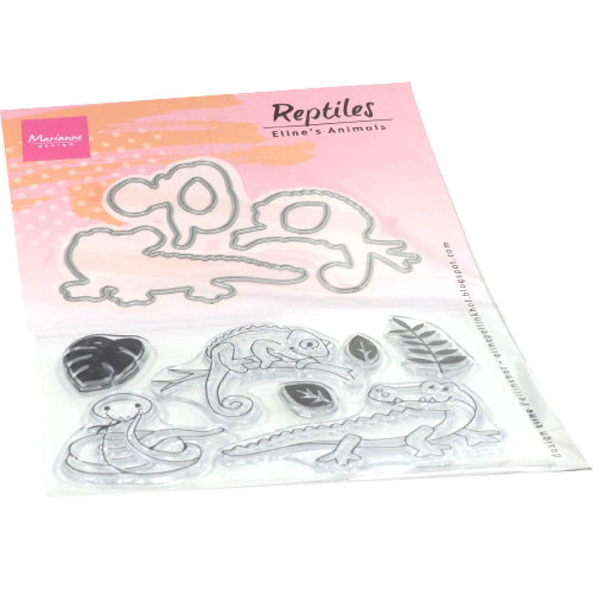 Marianne Design Eline's Animals - Reptiles Die & Stamp Set - 20223797 | HSN