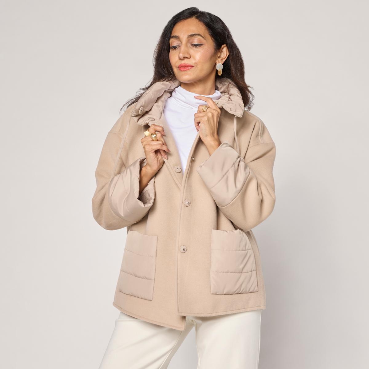 MarlaWynne Melton Coat with Quilted Details | HSN