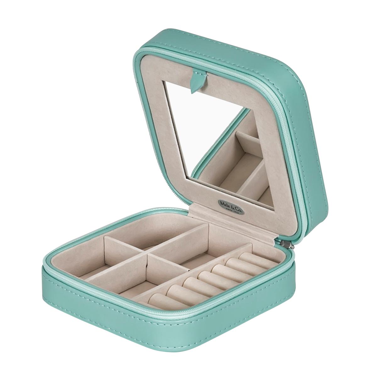 Mele & Co Josette Mint Green Faux Leather Travel Jewelry Case