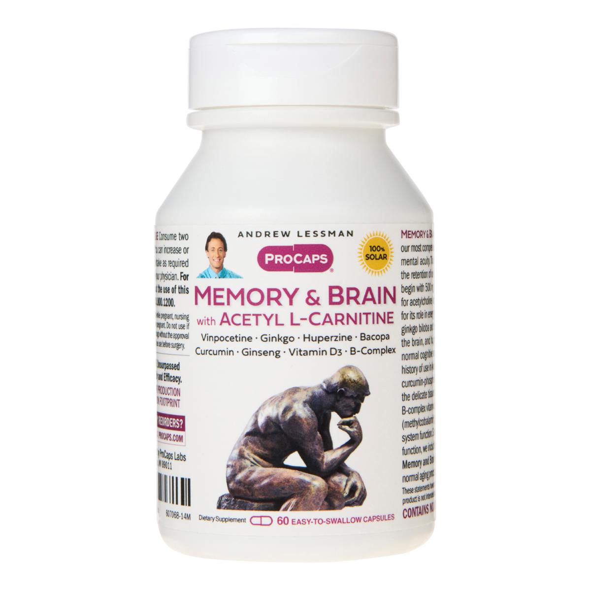 Memory and Brain with Acetyl LCarnitine 60 Capsules 9436327 HSN