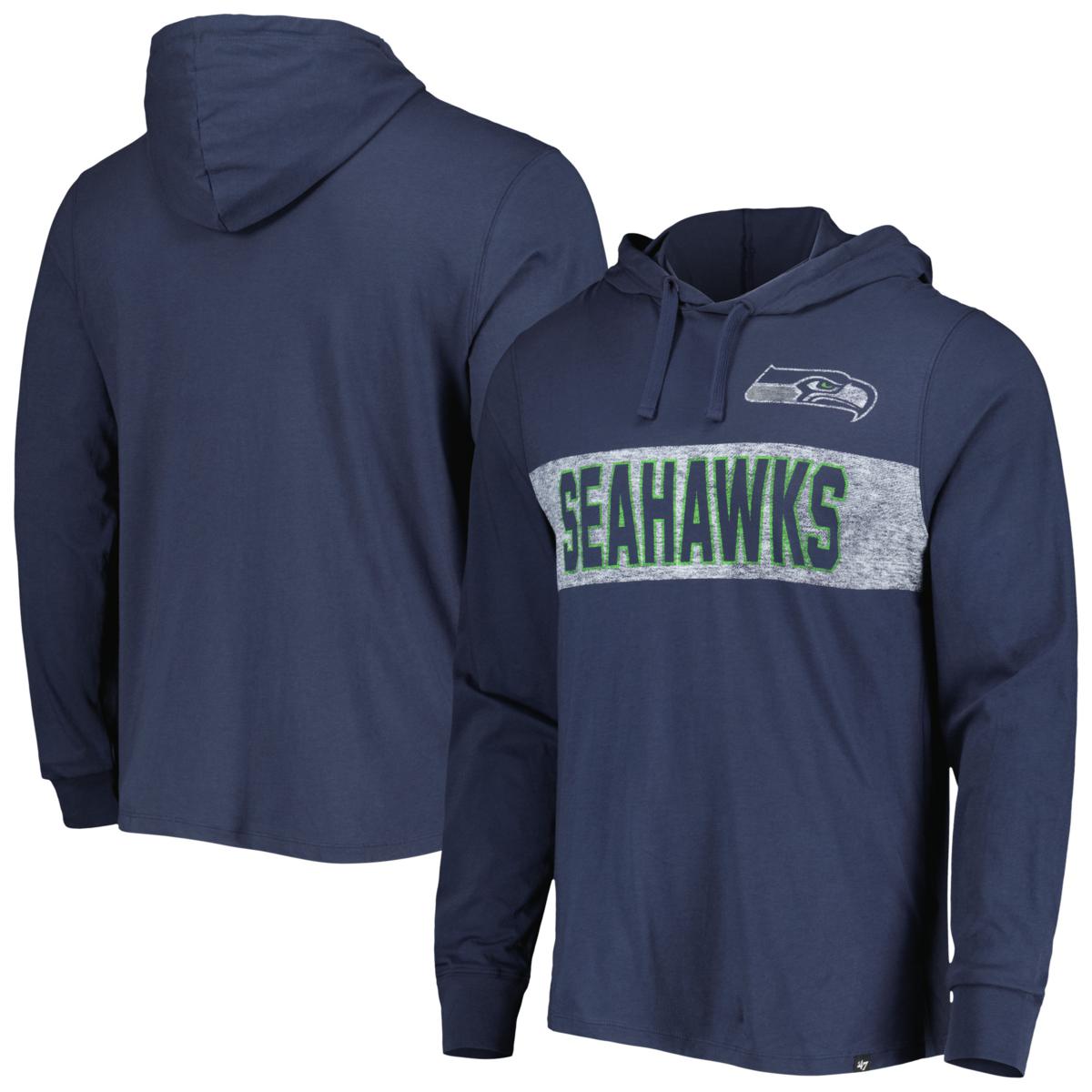 Men's '47 College Navy Seattle Seahawks Field Franklin Hooded Long ...