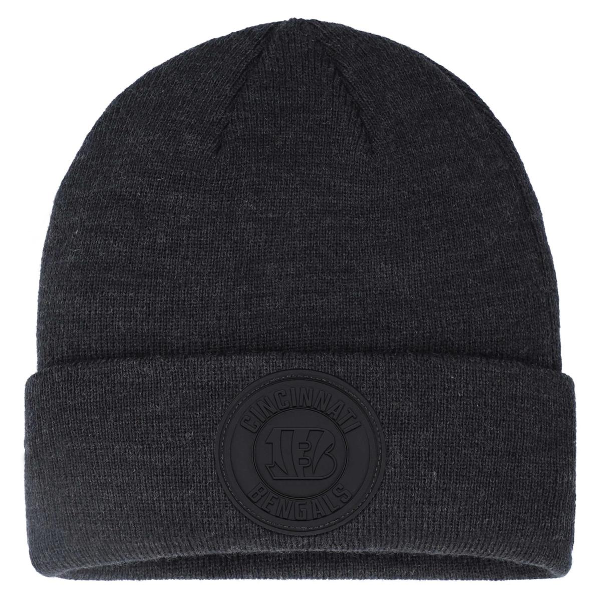 : Fan Apparel Bengals Black Cuffed Basic Knit Beanie