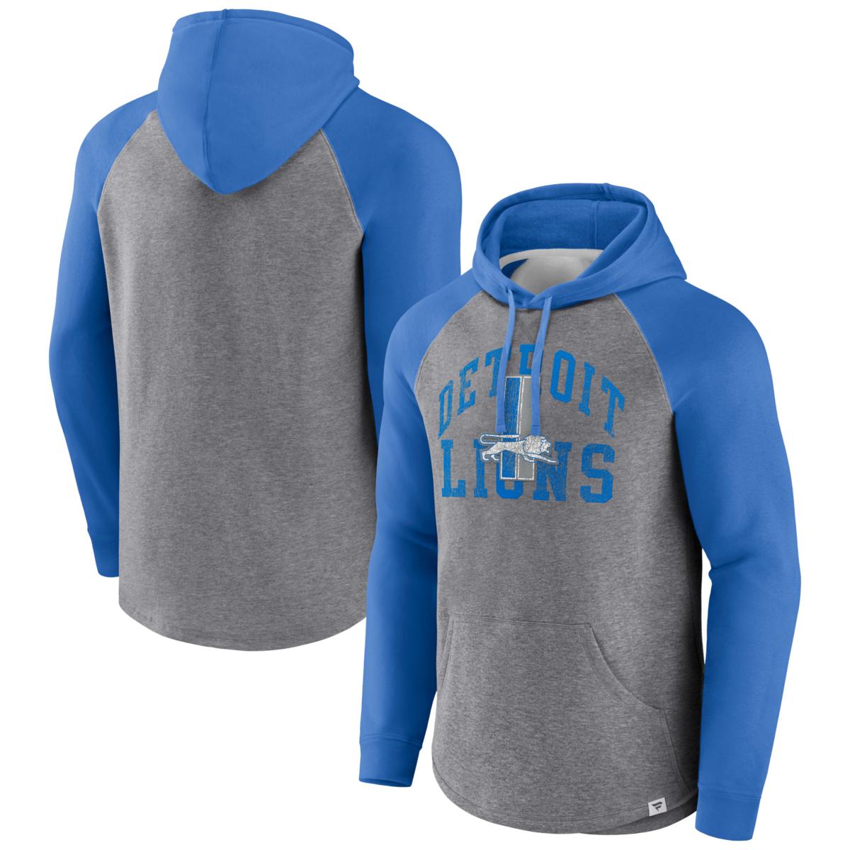 Men's Fanatics Branded Heather Gray Detroit Lions Favorite Arch Raglan ...