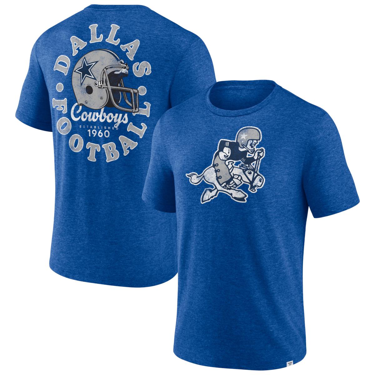Men's Fanatics Branded Heather Royal Dallas Cowboys Oval Bubble Tri