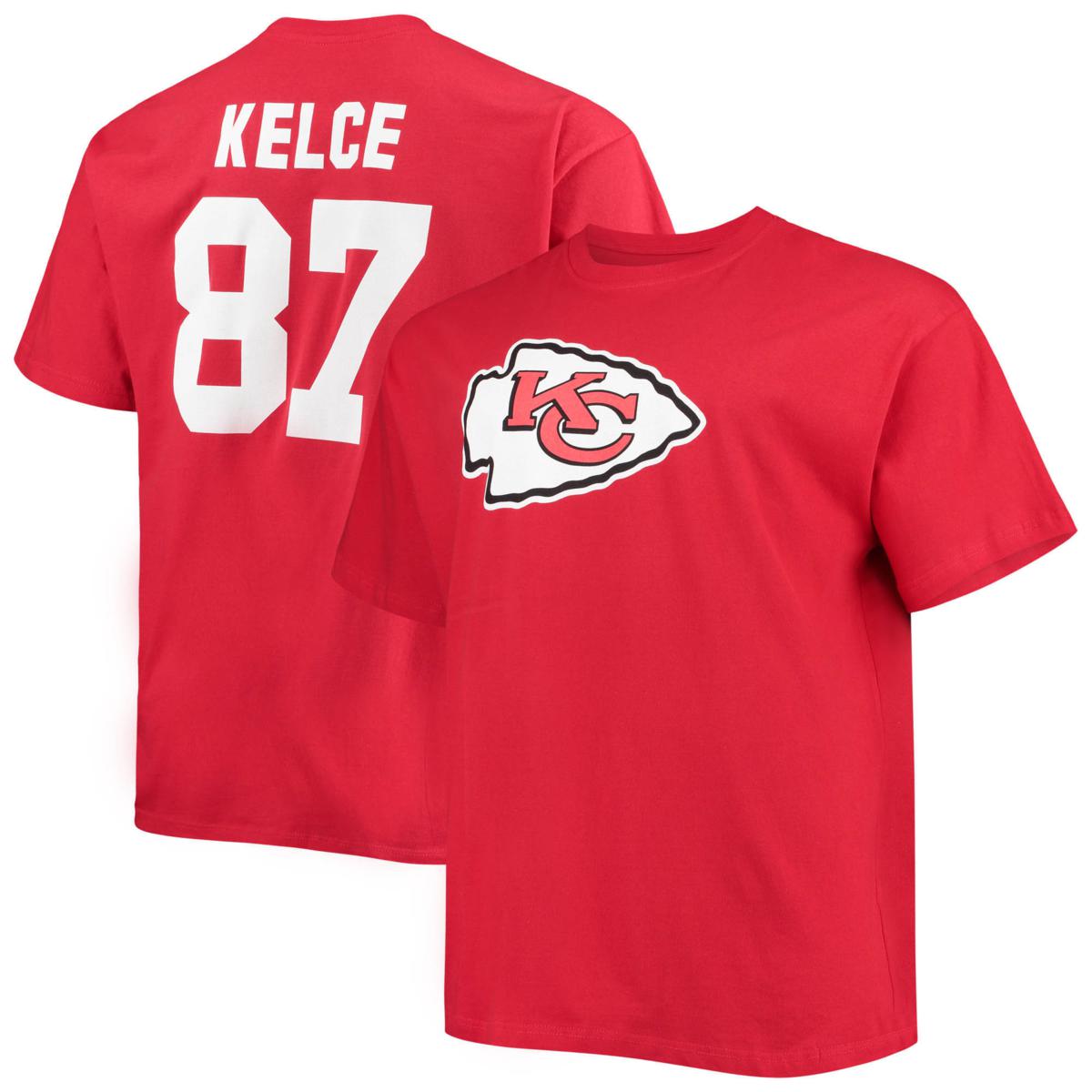 Men's Fanatics Branded Travis Kelce Red Kansas City Chiefs Big & Tall ...