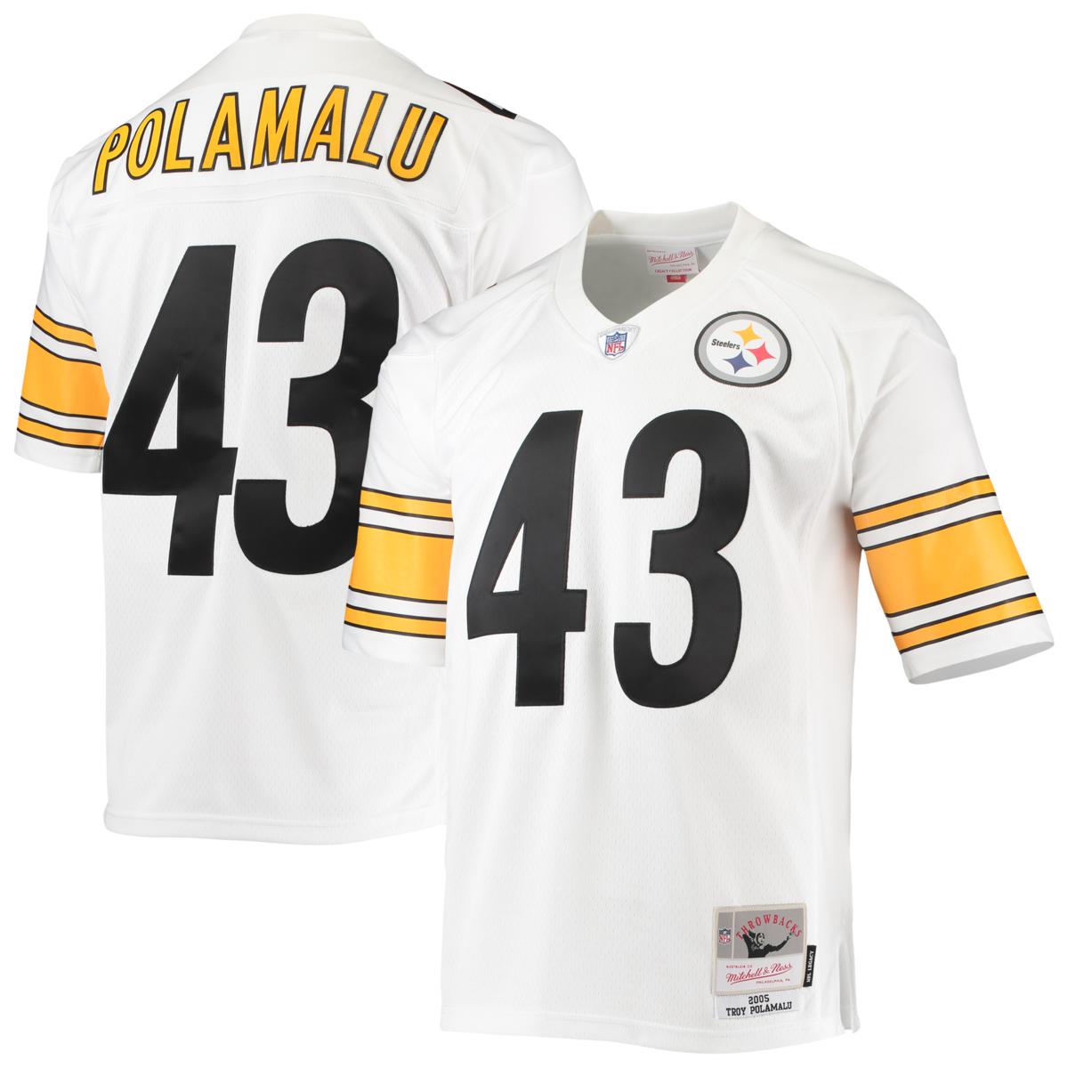 Officially Licensed NFL Men's Mitchell & Ness Troy Polamalu White