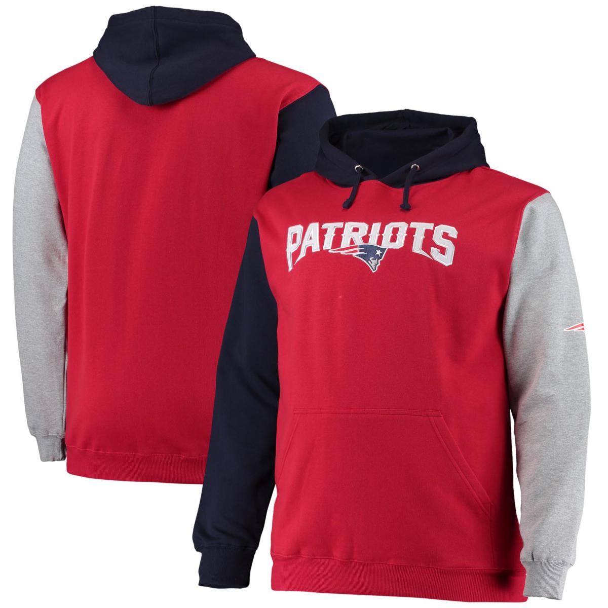 Men's Navy/Red New England Patriots Big & Tall Pullover Hoodie ...