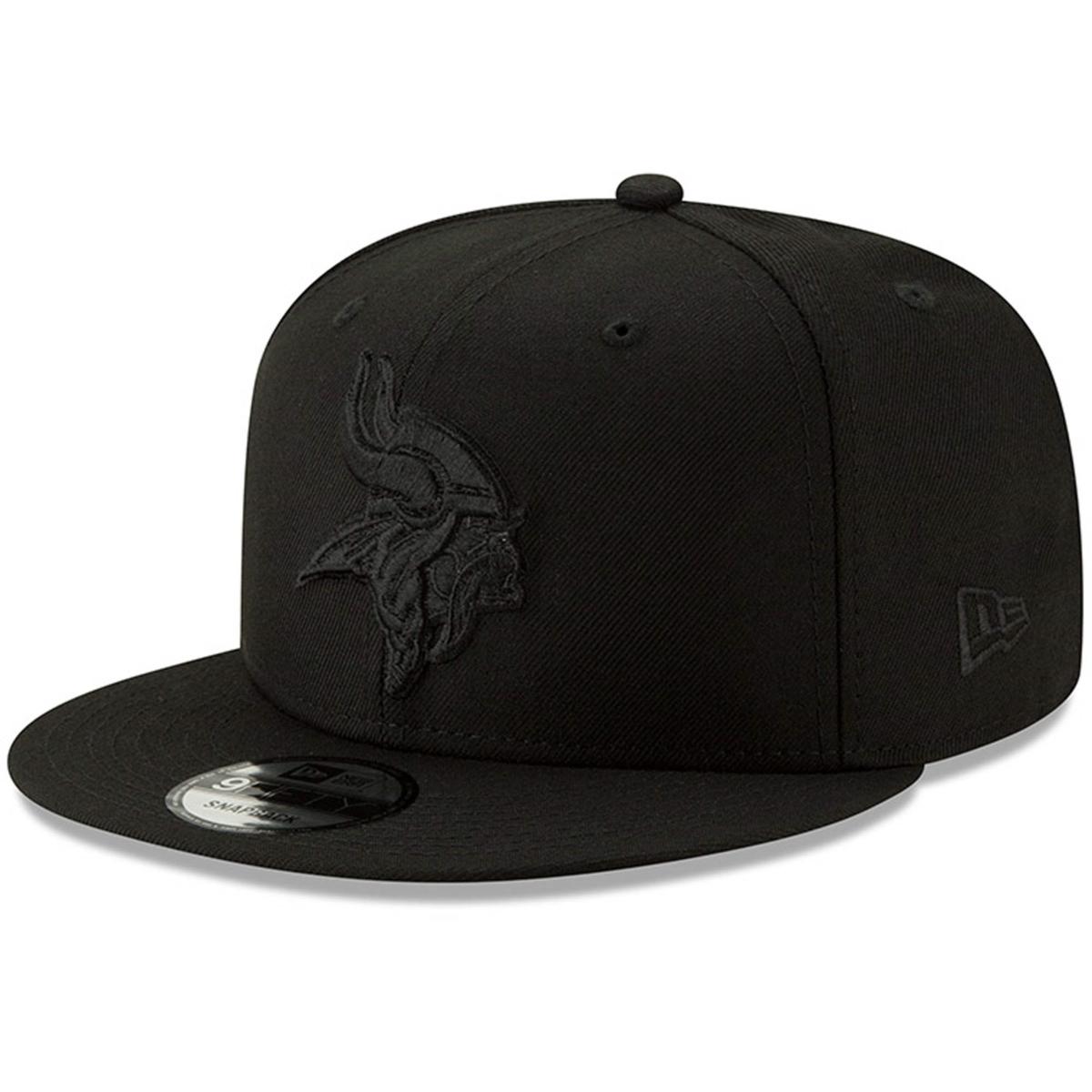 Men s New Era Black Minnesota Vikings Black On Black 9FIFTY Adjustable Hat HSN