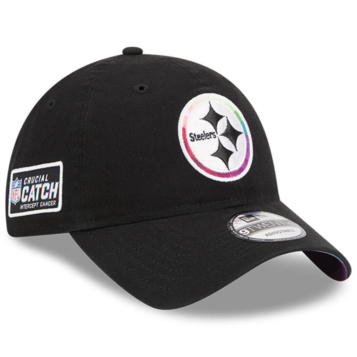 Men's New Era Black/White Pittsburgh Steelers Flag 9TWENTY Trucker