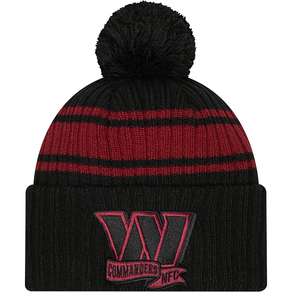 Men's New Era Black/ Washington Commanders 2022 Sideline Cuffed Pom ...