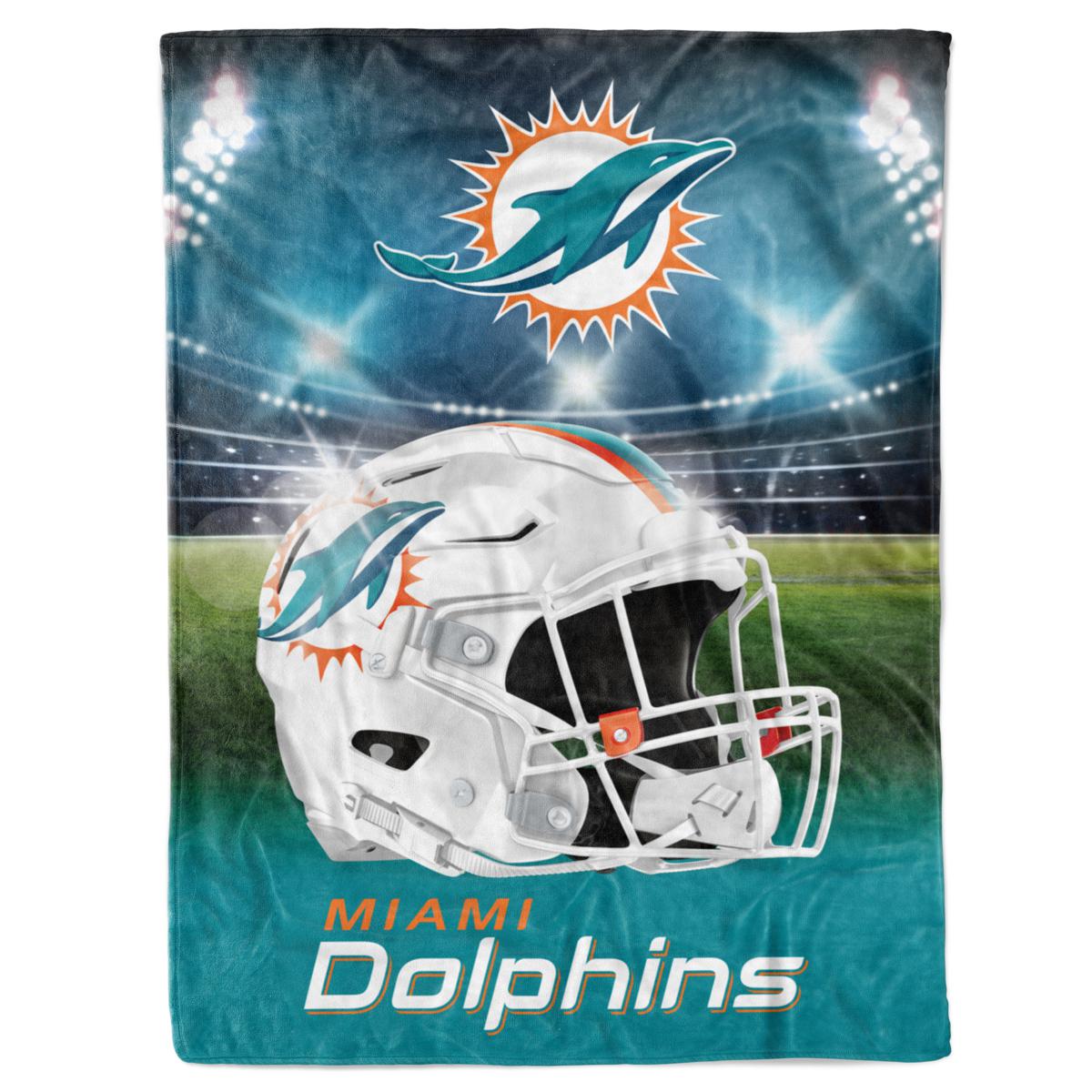 Miami Dolphins 60'' x 80'' XL Raschel Plush Throw Blanket