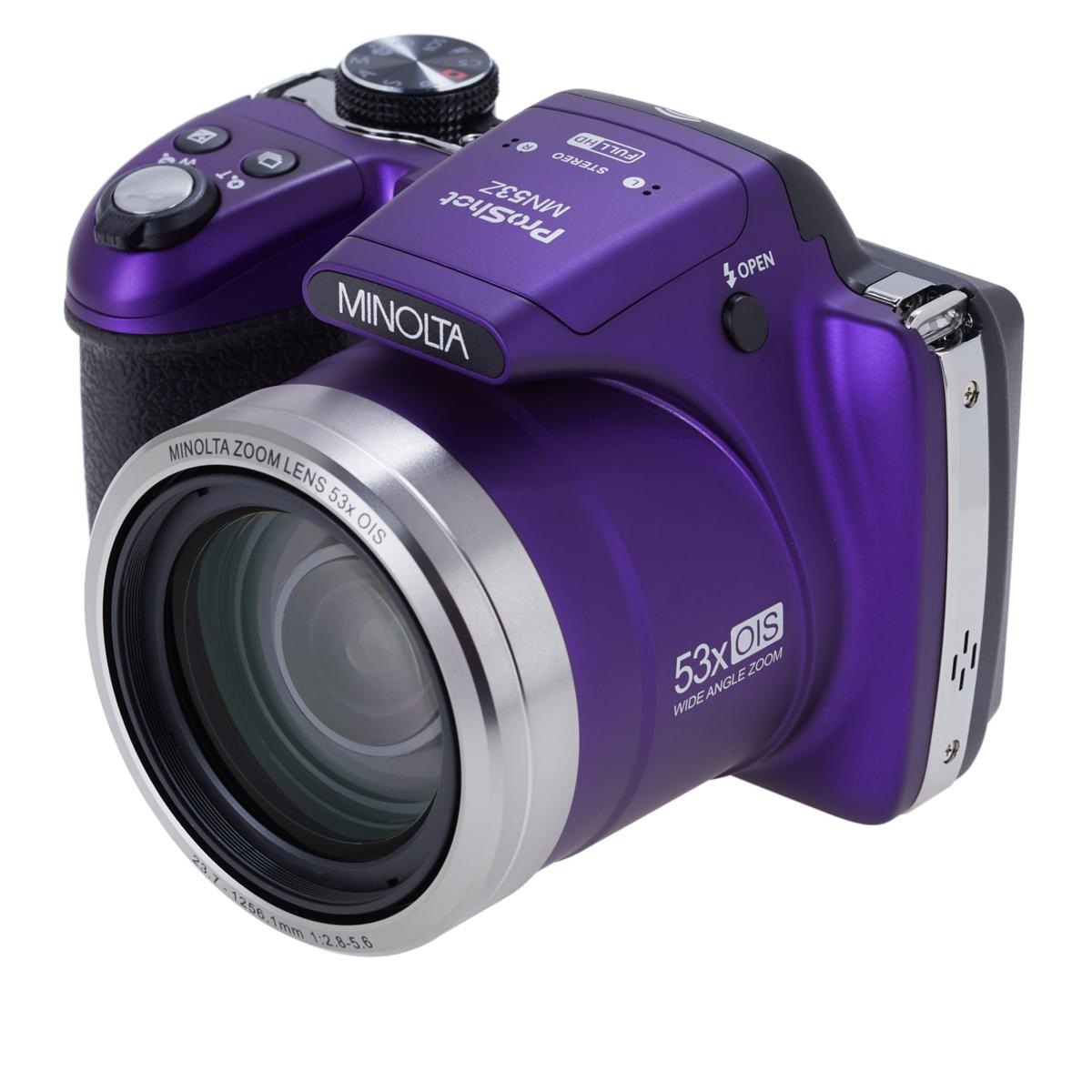 Minolta MN53Z 53X Optical Zoom 16 MP Wi-Fi Camera w/Bag & SD