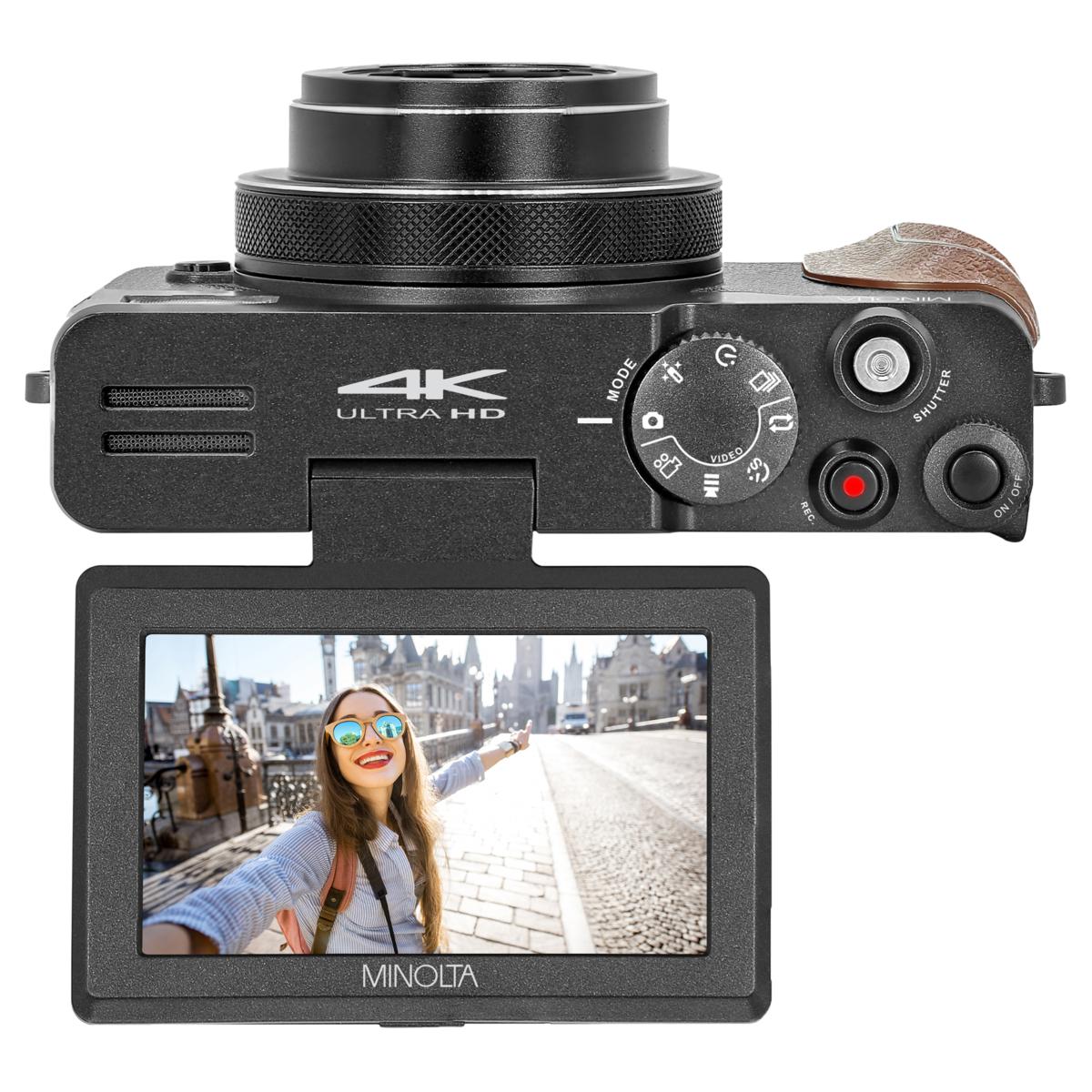 Minolta MND35 4K 64MP 18X Digital Zoom Camera w/Flip Screen