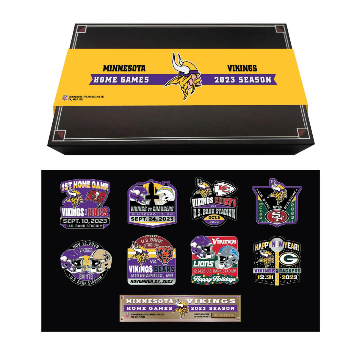 2022 Minnesota Vikings Complete Home Schedule Pin Set Game Day Pin 9 Games  Pins