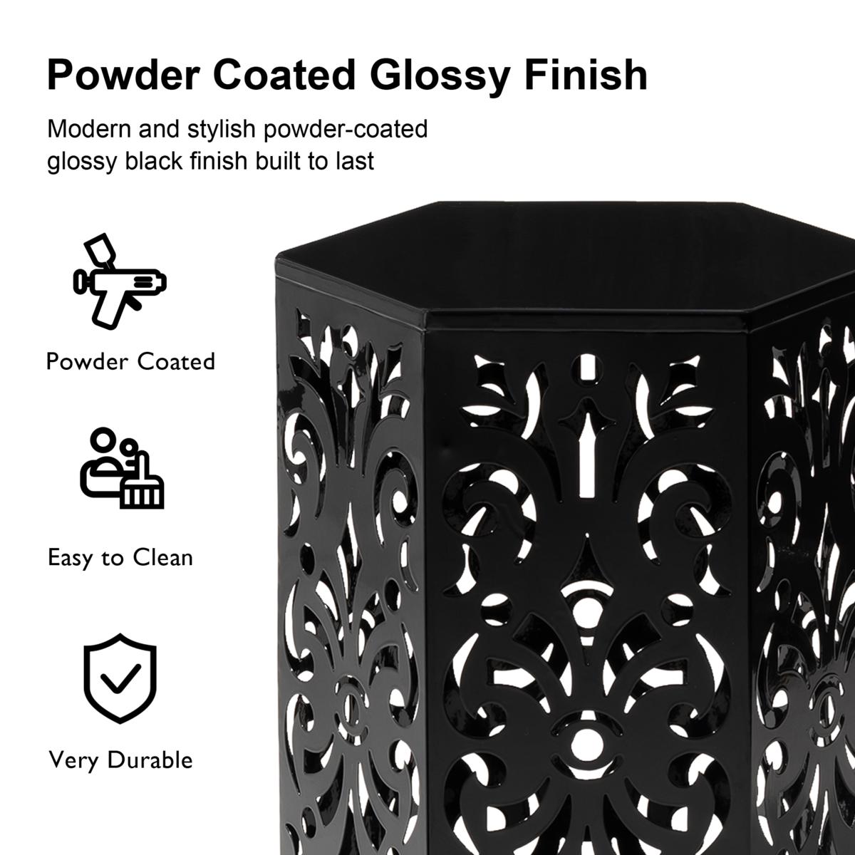 Octavia Faceted Metal Outdoor Patio Accent Stool By World Market