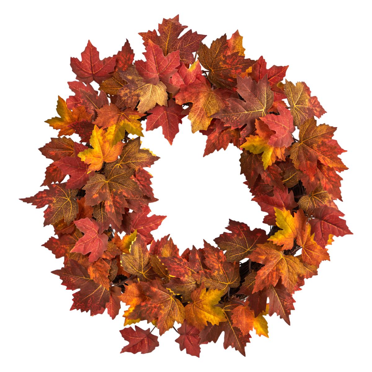 Nearly Natural 22” Maple Leaf Artificial Wreath - 20304098 | HSN