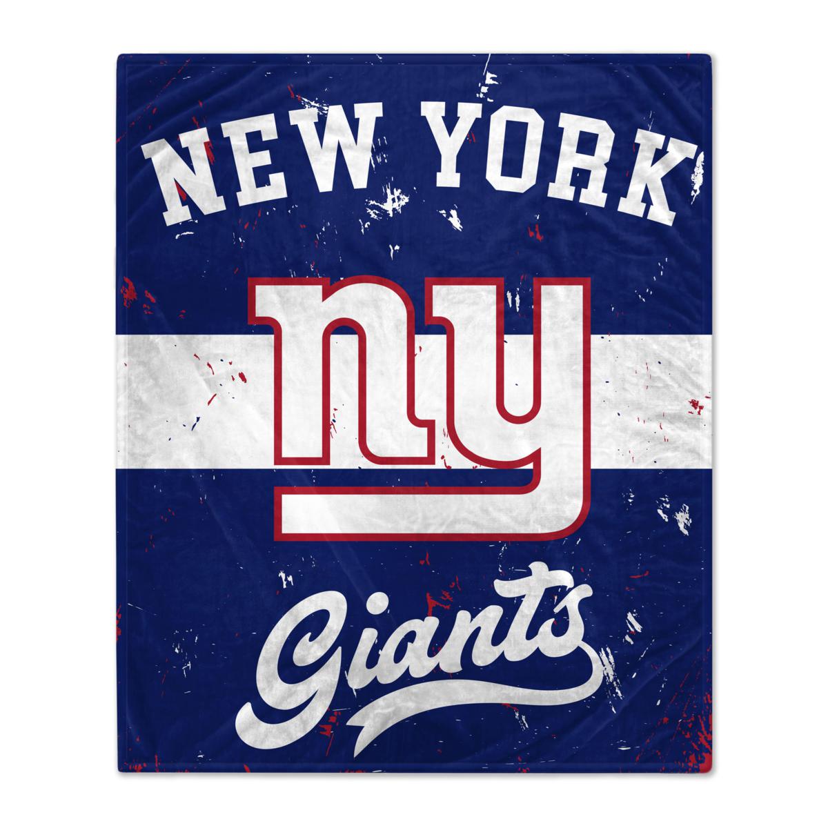 New York Giants 50'' x 60'' Let It Snow Sherpa Flannel Fleece Blanket