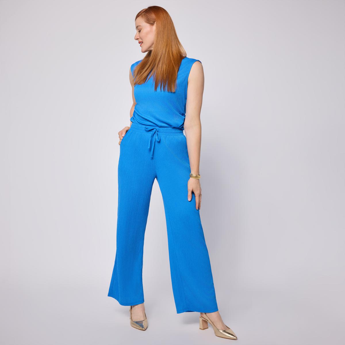 Nina Leonard 2-piece Sleeveless Top and Wide-Leg Pant Set | HSN