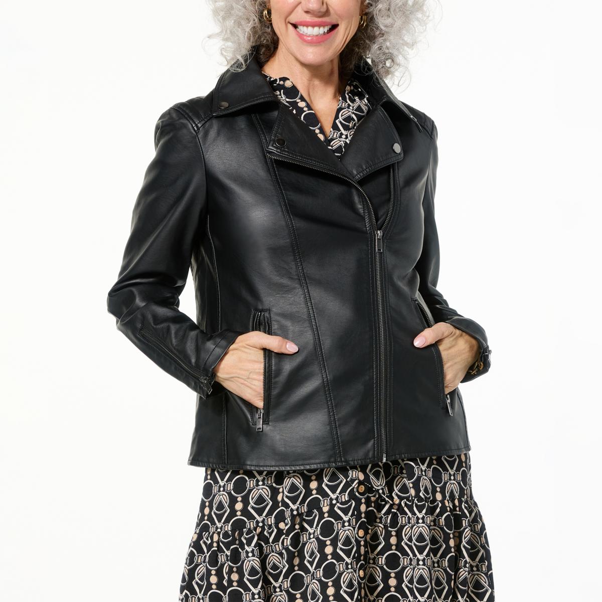 Faux leather moto jacket hotsell