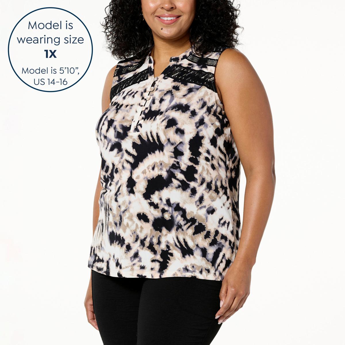 Nina Leonard Printed Notch Front Top - 20751719 | HSN Nina Leonard Printed Notch Front Top - 20751719 | HSN