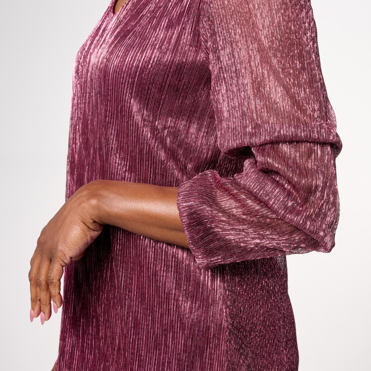 Nina Leonard V-Neck 3/4-Sleeve Knit Top | HSN