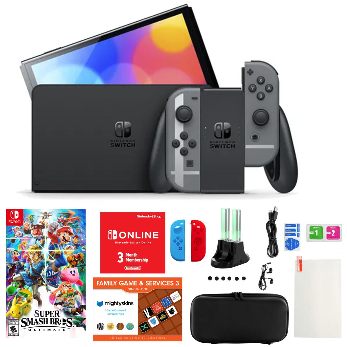 Console Nintendo Switch Oled + Super Smash Bros Ultimate Digital + 3 Meses  Assinatura Nintendo Switch Online