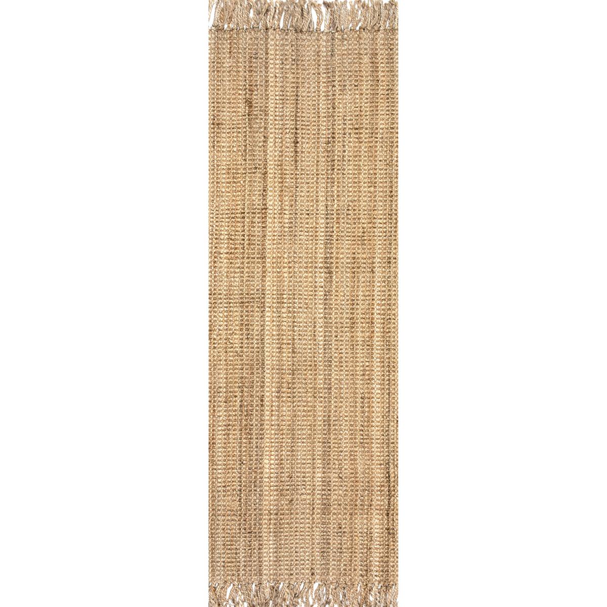 Hand Woven Chunky Loop Natural Jute Area Rug, 7x9