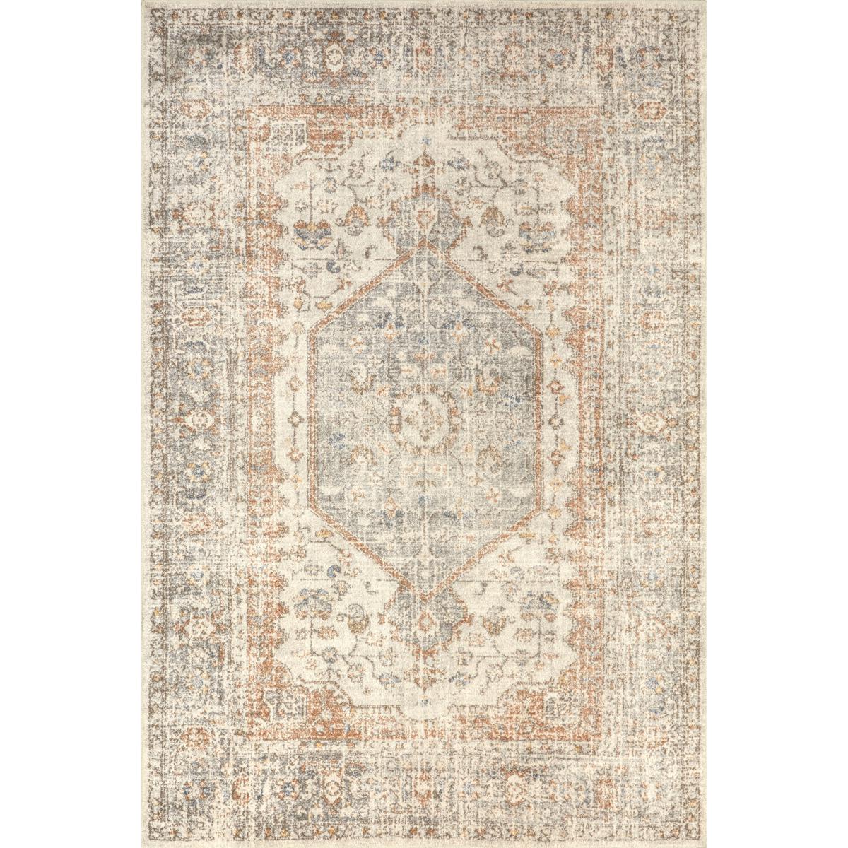 nuLOOM Jacquie Machine Washable Vintage Floral 4' x 6' Area Rug