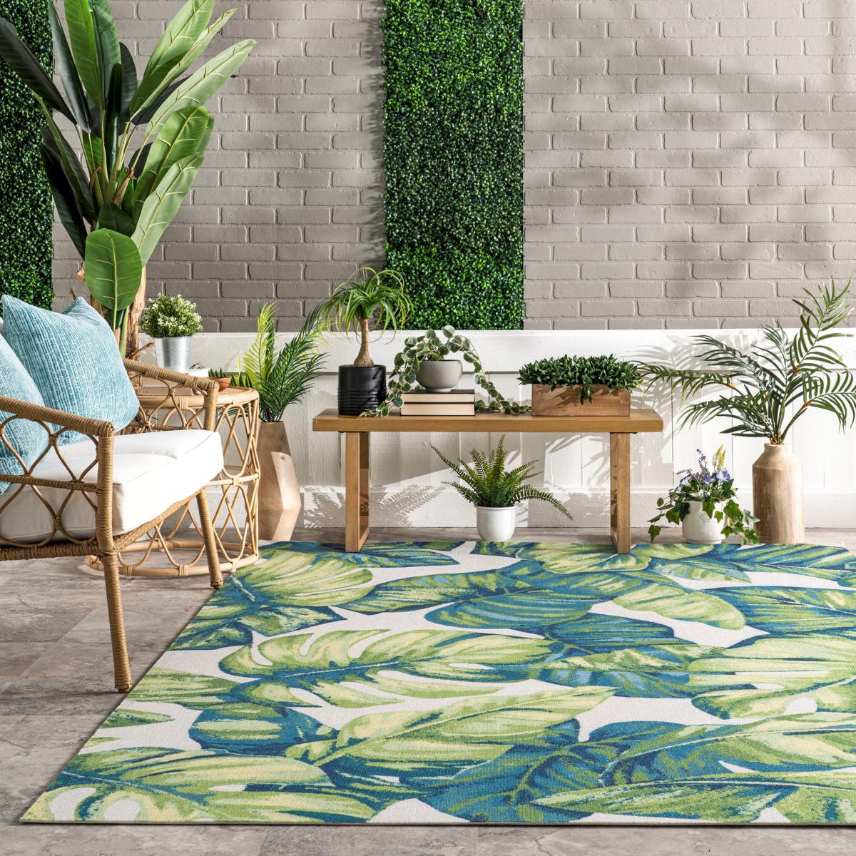 nuLOOM Lisa Floral Indoor/Outdoor 8' x 10' Area Rug | HSN