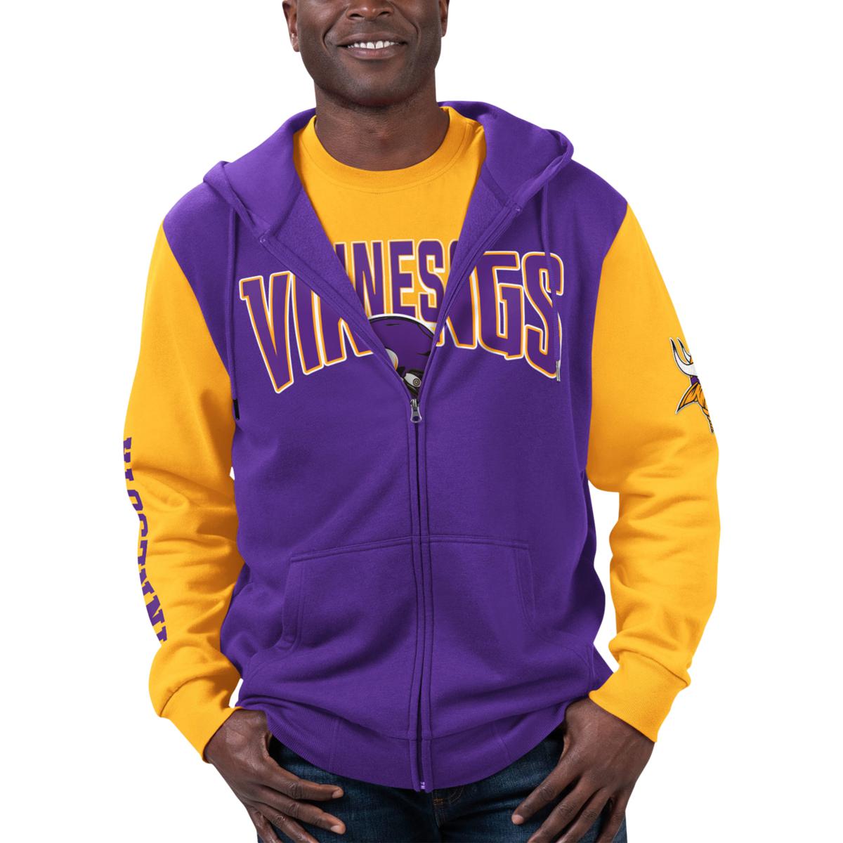 Zubaz Men's NFL Minnesota Vikings Full Zip Camo Hoodie