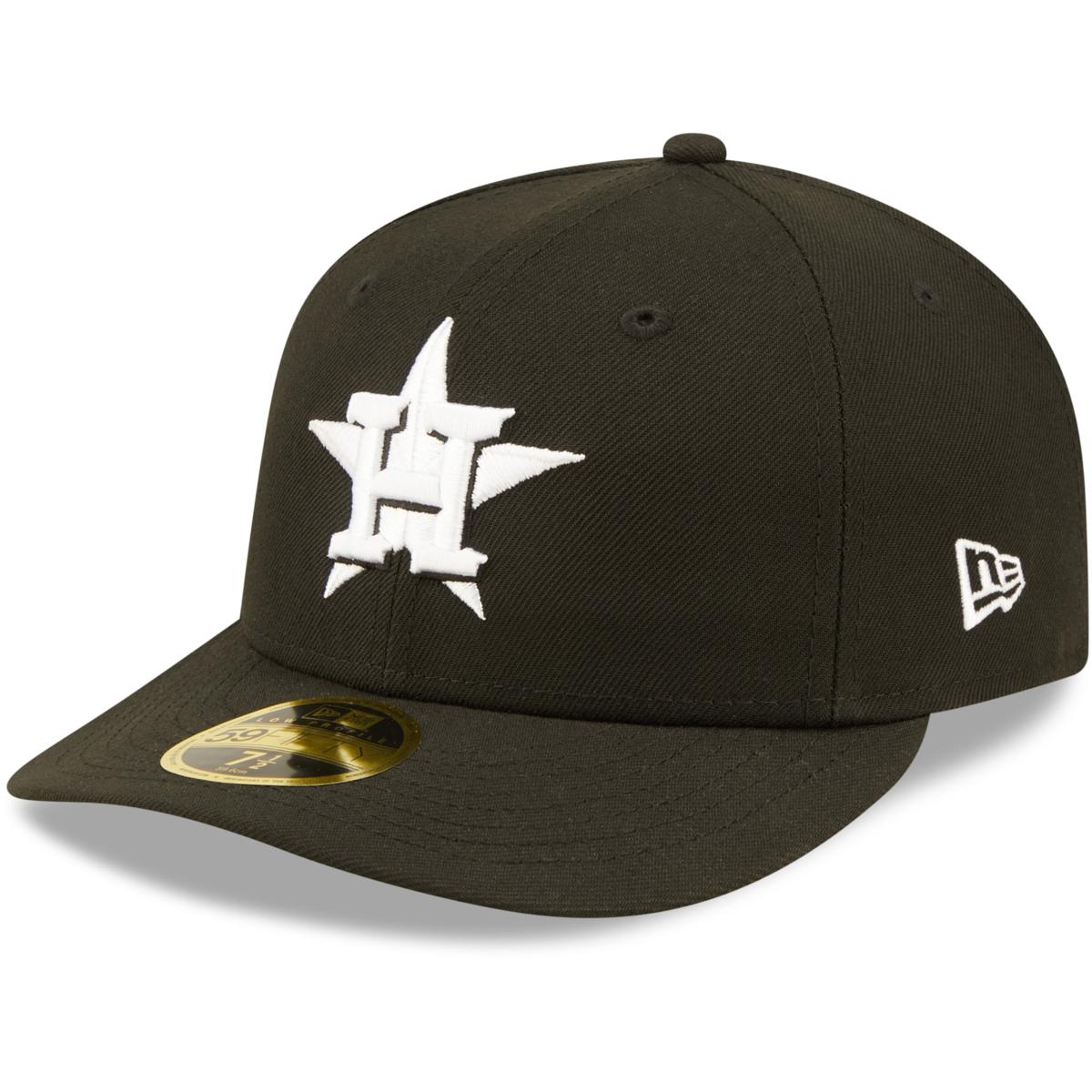 Officially Licensed Fanatics MLB Men's Astros Black & White Fitted Hat