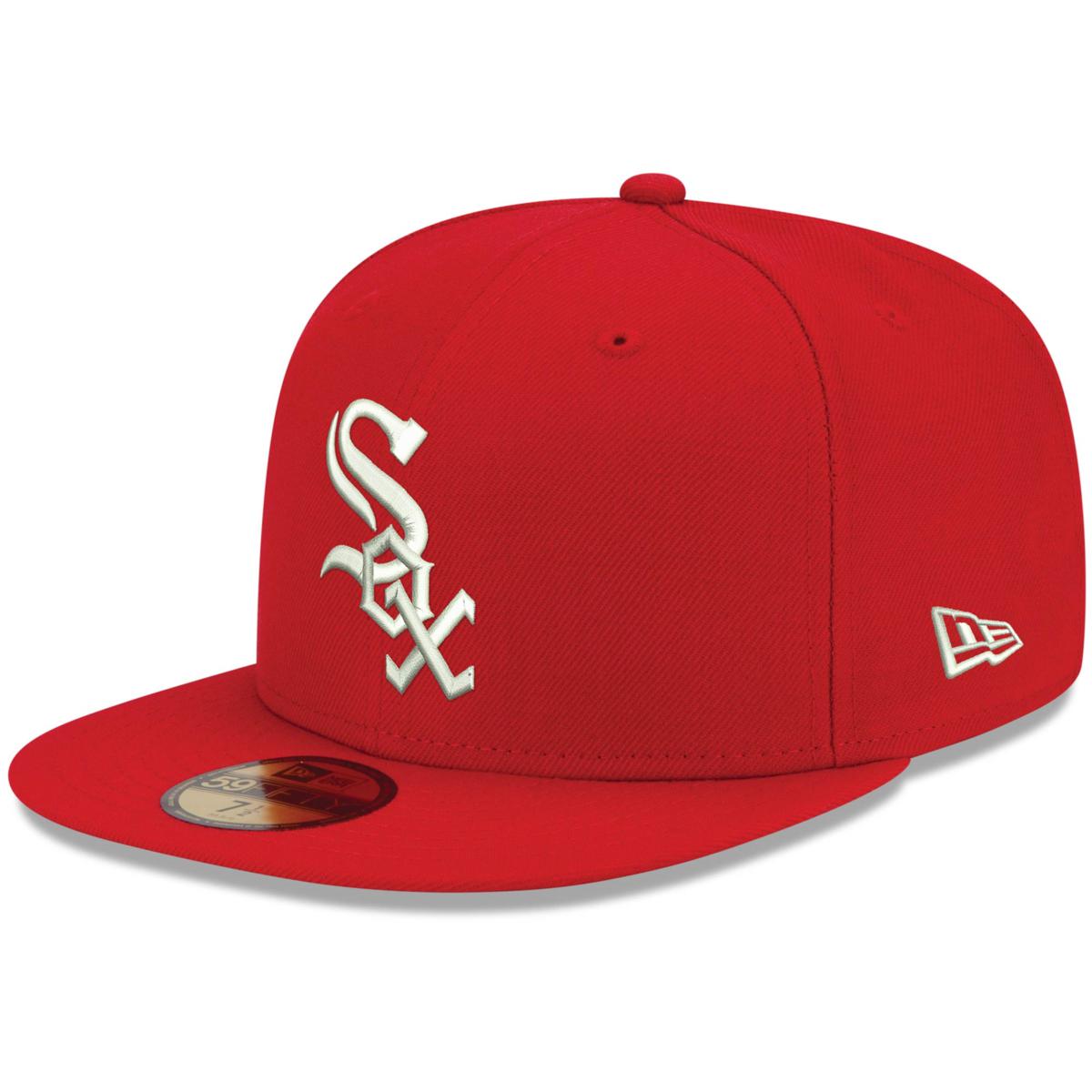 White red cheap sox hat