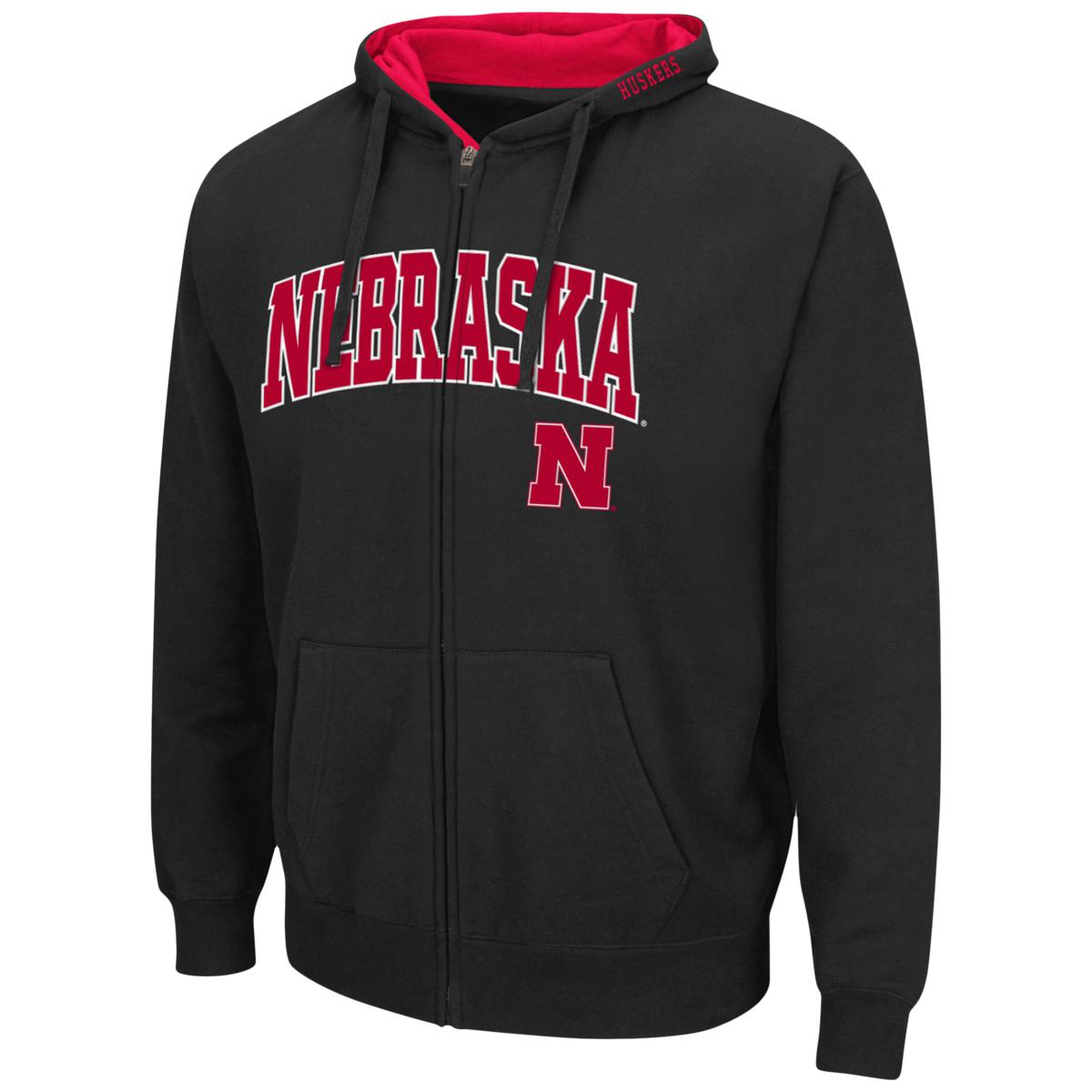 Officially Licensed Men's Colosseum Nebraska Huskers Full-Zip Hoodie