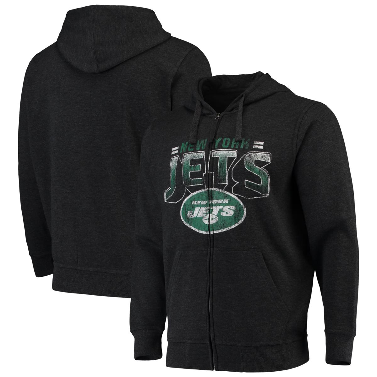 Football Fan Shop Officially Licensed NFL Men's Black Label Fleece Hoodie by Giii - Jets