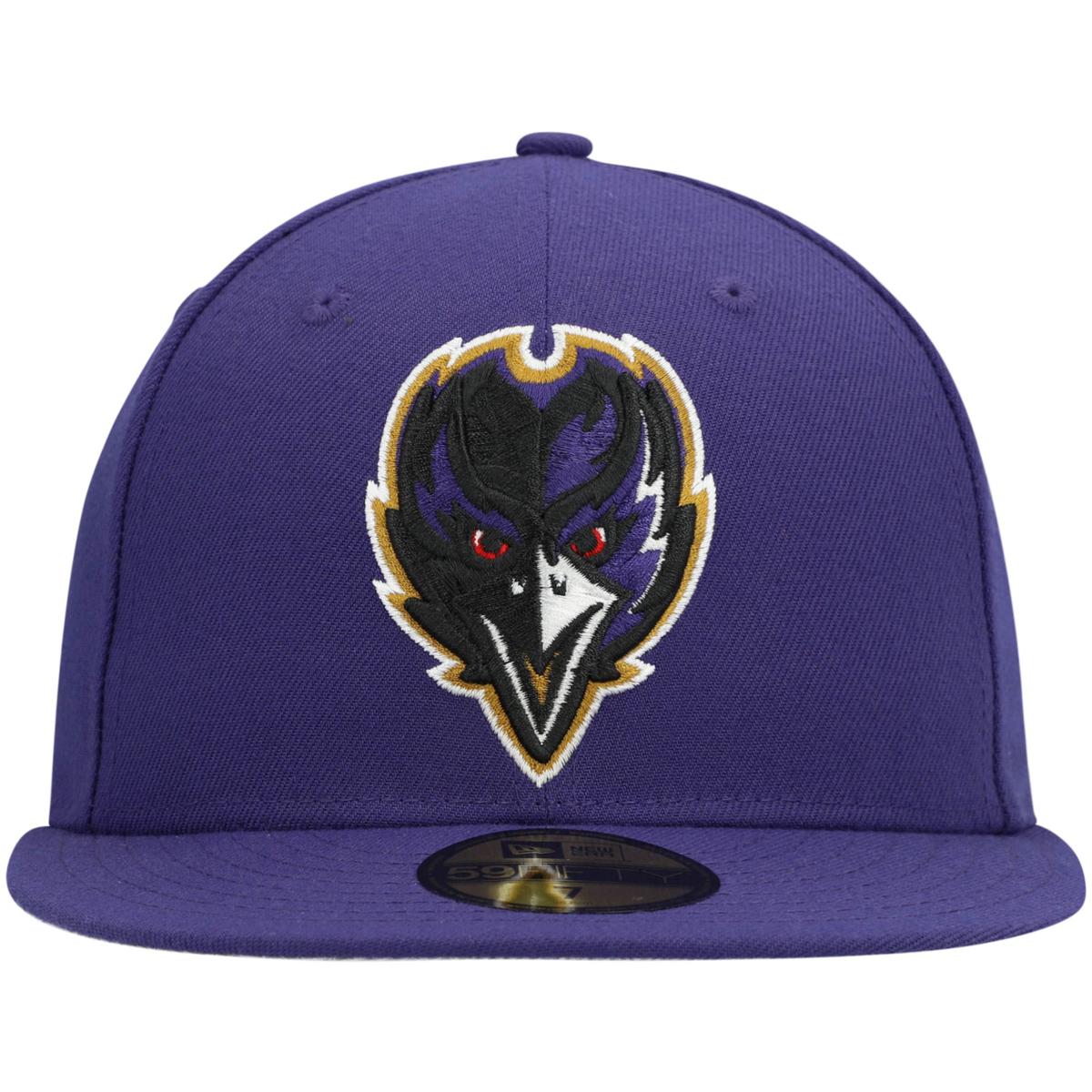 Men's New Era Baltimore Ravens White on White 59FIFTY Fitted Hat