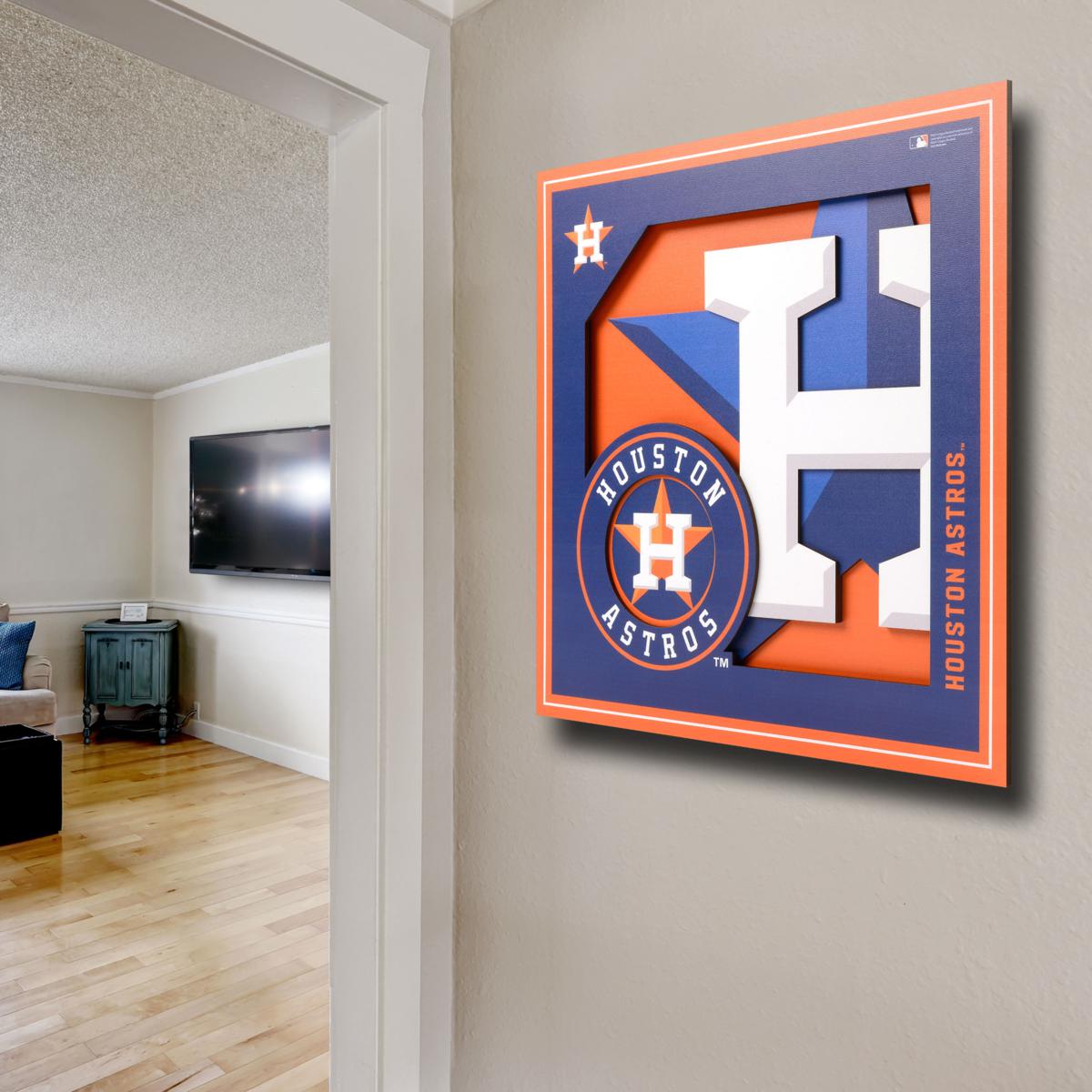 Open Road Brands Houston Astros Vintage Ticket Office Wood Wall