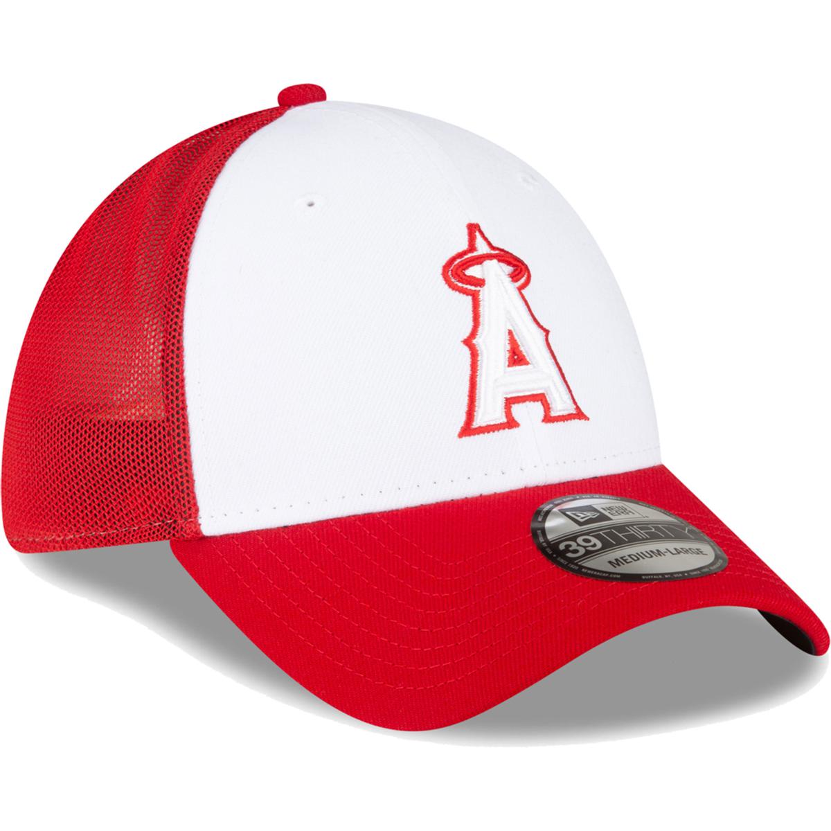 New Era MLB Anaheim Angels Baseball Hat Fitted Mens 6 7/8 Red White