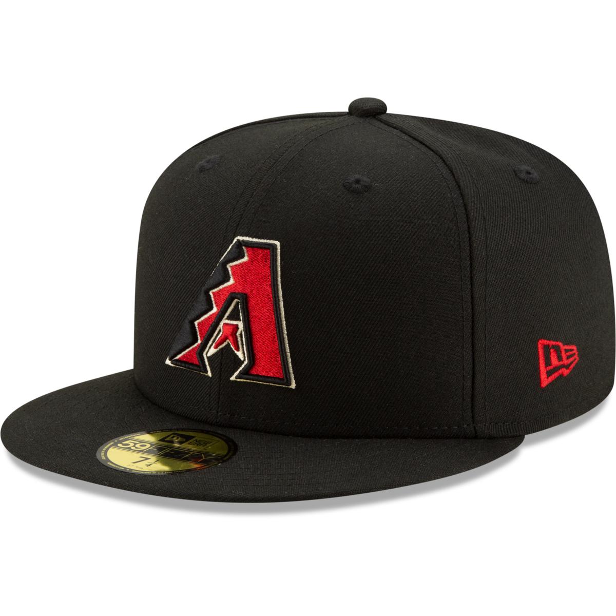 Officially Licensed MLB Men's New Era Logo Fitted Hat - Diamondbacks