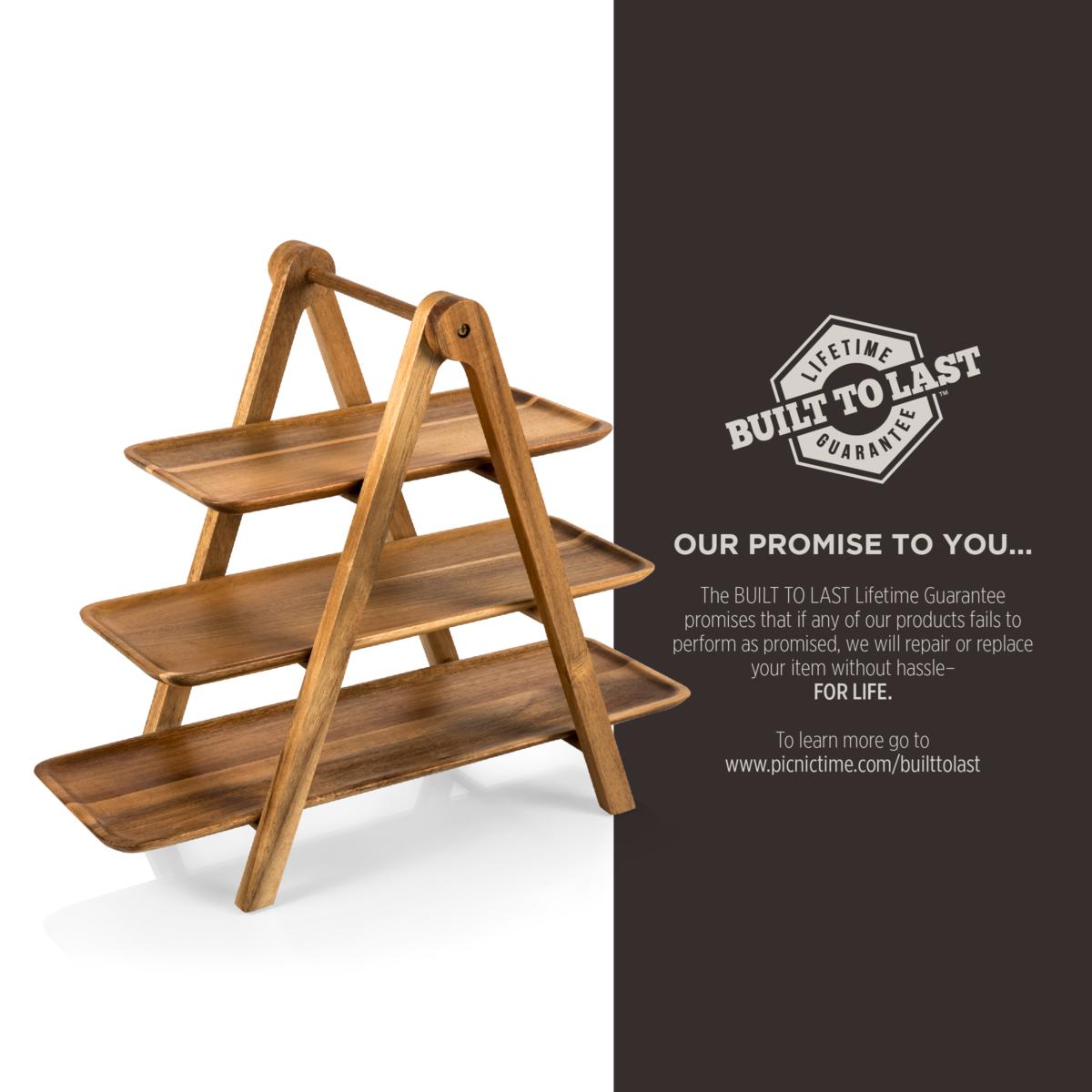 Toscana Tapas 3 Tier Mango Wood Serving Tray